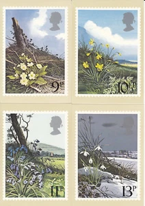 GB 1979 PHQ Cards Mint Set~British Flowers~(4)~PHQ-34~UK Seller - Picture 1 of 1