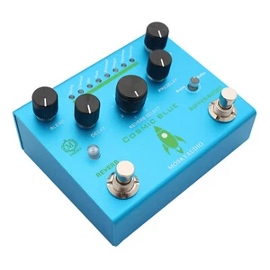 MOSKY COSMIC BLUE Reverb Buffer Booster Guitar Effect Pedal 8 Mode Reverb - Picture 1 of 7