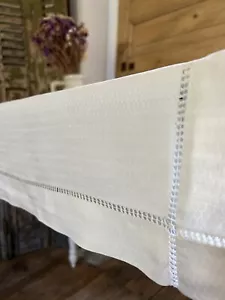 Vintage French RICHELIEU EMBROIDERIES LINEN coffee TABLECLOTH c1930 - Picture 1 of 12