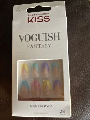KISS VOGUISH FANTASY 28-teiliges Set MEDIUM Kleben Nägel DISCO BALL MEHRFARBIG - Bild 1 von 3