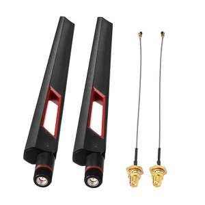 2x 8dBi WiFi-Antenne 2,4 GHz 5GHz 5,8GHz Dualband-RPSMA-Antenne +U.fl/IPEX-Kabel - Bild 1 von 16