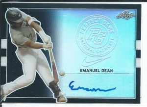 2018 Leaf Metal Perfect Game Baseball EMANUEL DEAN Proof Black Autograph 1/1