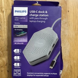 Philips Elite USB-C Travel Laptop Dock with Qi Charging (7143)... FREE S&H! - Picture 1 of 2