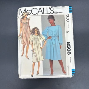 Vestido McCalls 8505 Misses Midi con Mangas Abullonadas Pintuck Yugo Años 80 Sin Cortar Talla XS - Imagen 1 de 4