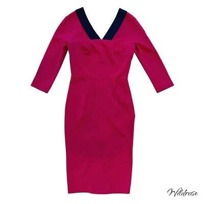 Vestido lápiz Roland Mouret rojo ajustado a medida manga 3/4 talla 8 Foto 1 de 4