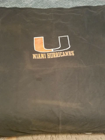 Miami Hurricanes Blanket By MV Sport Green 54 and 3/8" by 65 and 5/8" Cover