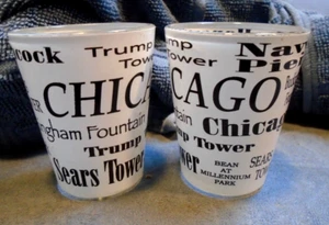 Lot of 2 Chicago Illinois Shot Glass Glasses BAR WARE - Picture 1 of 2
