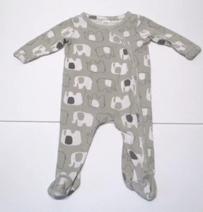 INFANT BOYS NORDSTROM BABY GRAY ELEPHANT FOOTIE OUTFIT SIZE NEWBORN - Picture 1 of 1