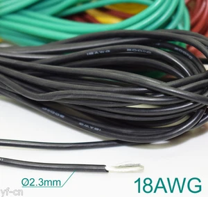1M/3.3ft 18AWG Flessibile Morbido Silicone Filo Stagno Rame RC Cavo Elettronico 8 Colori - Foto 1 di 13