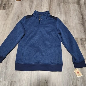 Urban Pipeline Boys 1/4 Button  Pullover Fleece Sweatshirt Sz Large Blue - Picture 1 of 4