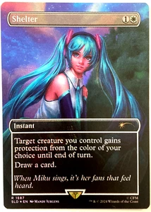 MTG Shelter RAINBOW FOIL Secret Lair Hatsune Miku Sakura Superstar 1587 NM - Picture 1 of 6