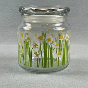 Glass Jar Lidded Kitchen Canister Daffodil Flowers Spring - Picture 1 of 6