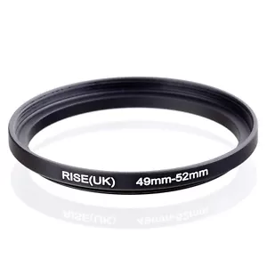 RISE(UK) 49mm-52mm 49-52 mm 49 to 52 Step Up Ring Filter Adapter black metal - Picture 1 of 6