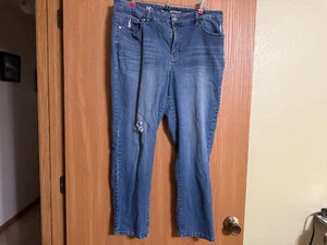 New Directions Girlfriend Blue Jeans Distressed Größe 18 - Bild 1 von 10