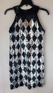 Adrienne Vittadini Vintage 1990s Women’s Black & Silver Sequin Dress Small - Picture 1 of 4