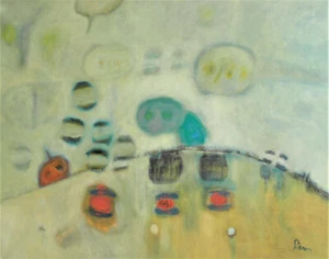 Bernard Stern (1920-2002) " Fröhliche Sauterie " Öl auf Leinwand; v 921. - Bild 1 von 3