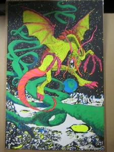 Lunawalkie Vintage Black Light Poster 1970 space creature alien Inv#G7222 - Picture 1 of 5