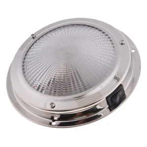 3" Boat Stainless Steel Tungsten Round Switch Ceiling Cabin Dome Roof Light - Picture 1 of 4