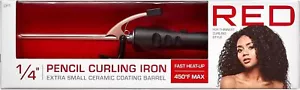 RED 1/4 Inch Thin Curling Iron, Pencil Extra Small Ceramic... - Picture 1 of 6