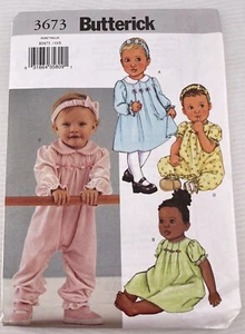 Butterick Sewing Pattern 3673 Babies Infants Dress Jumpsuit O/S - Picture 1 of 3