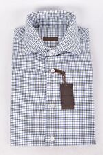 NEW $795 Stile Latino handmade shirt 41 US 16 cotton linen cashmere check