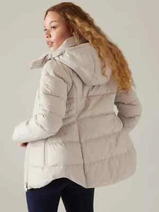 Athleta XL Downtown Jacket Abalone #659091  Quilted Down Filled - Picture 1 of 13