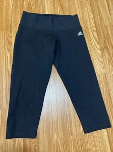 Women’s Adidas Black Crop Pants Size M - Picture 1 of 4