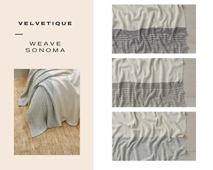 SONOMA - 150*240cm - 100% Cotton Double Edge Knit Throw | Sofa Bed Throw Rug - Picture 1 of 5