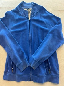 Kenneth Cole Collection Sweatshirt Men's Large Royal Blue Full Zip Terry Mock - Picture 1 of 6