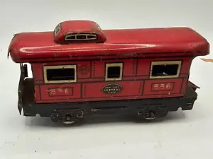 Vintage Marx Tin Litho New York Central NYC 556 O Scale Train Caboose Red - Picture 1 of 7