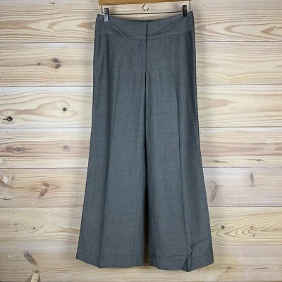 Pantalones Classique Entier Pierna Ancha Mujer 4 Gris Lana Acampanado Pantalón Carrera Foto 1 de 4