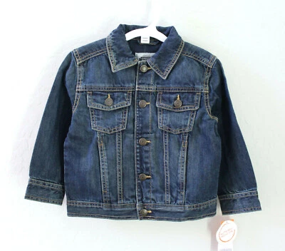 Chaqueta de Jean Gymboree Boys Azul Oscuro Denim Cierre a Presión Talla XS (4) Foto 1 de 4
