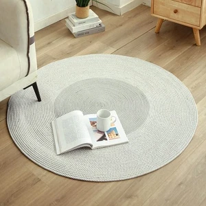 Alfombras redondas tejidas a mano sala dormitorio estudio computadora silla cojín B... - Imagen 1 de 5
