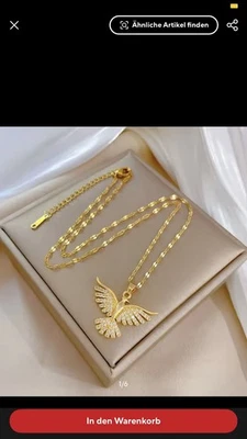 Neue funkelnde 18K vergoldete Vintage Phoenix Anhänger Halsketten für Frauen  - Bild 1 von 4