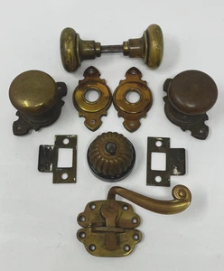 Vintage Architektur Messing Lot Knöpfe Fensterriegel Elektrisch Jelly Mold Schalter - Bild 1 von 12