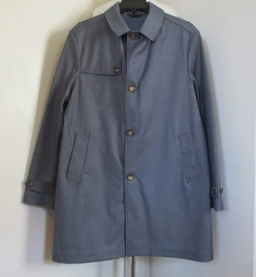 BROOKS BROTHERS REDA MEN'S GRAY WOOL LONG CLASSIC BLUE LINED OVERCOAT,  SIZE 44R - Image 1 of 4
