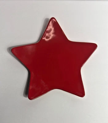 Set 4 Plato de Navidad Rojo Aperitivo Postre Williams Sonoma Holiday Star Foto 1 de 4