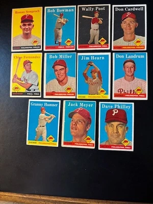 1958 Topps Baseball Lot of 11 Different ALL PHILLIES Vg-Ex. No creases W.Post - Image 1 of 2