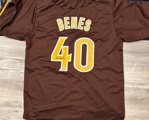 Andy Benes Signed Padres Custom Jersey Beckett COA - Picture 1 of 3