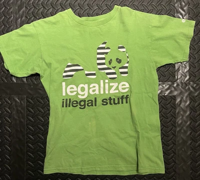 Редкая футболка ENJOI Skate Legalize Illegal Things зеленая маленькая - Изображение 1 из 3