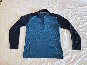 Smartwool 1/4 Zip Top Men's MED Blue Merino 250 Baselayer Pullover Outdoors - Picture 1 of 6