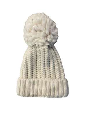 Gorro tejido Anthropologie Pick A Pom para mujer gorra marfil talla única pompón magnético Foto 1 de 4
