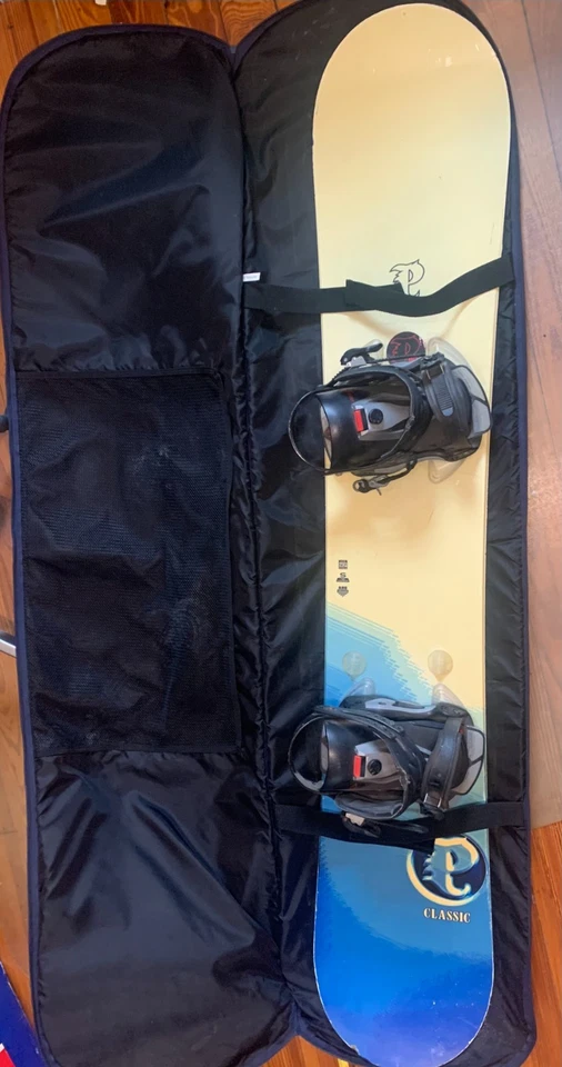 Snowboard clásico Palmer de colección 158 cm con fijaciones y estuche Foto 1 de 4