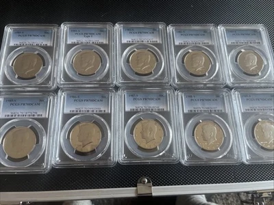 1980-1989 S Proof Kennedy Half Dollar PCGS PR70DCAM Lot Of 10-No 1989 Type 2 - Image 1 of 4