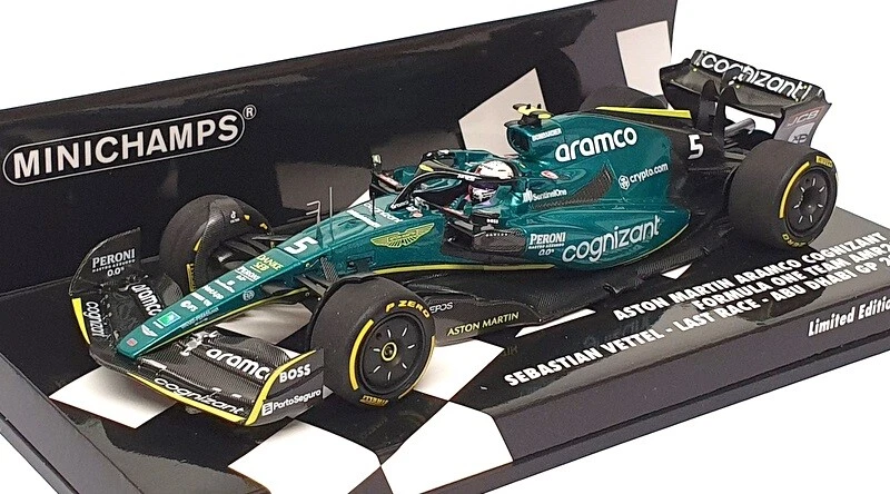 Minichamps 1/43 Scale 417 222205 F1 Aston Martin Last Race Abu Dhabi 2022 Vettel - Image 1 of 4