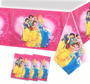 Tablecloth Tableware Party Banner Flag Princess Birthday Cartoons Table Cover