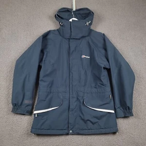 BERGHAUS Jacket Womens UK 14 Blue Navy Goretex Waterproof Rain Coat Hooded - Picture 1 of 17