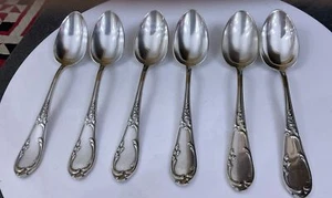 Vtg FRENCH FRANCE 21.5cm ROCOCO SILVER PLATE Dessert Serving Spoons Cutlery - Picture 1 of 10