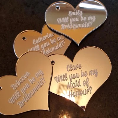 PERSONALISED ENGRAVED HEART WITH NAME - TAGS / CHARMS /  KEY RING - ANY WORDING - Image 1 of 4