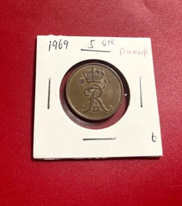 1969 5 ORE DANMARK COIN - NICE WORLD COIN !!! - Picture 1 of 2
